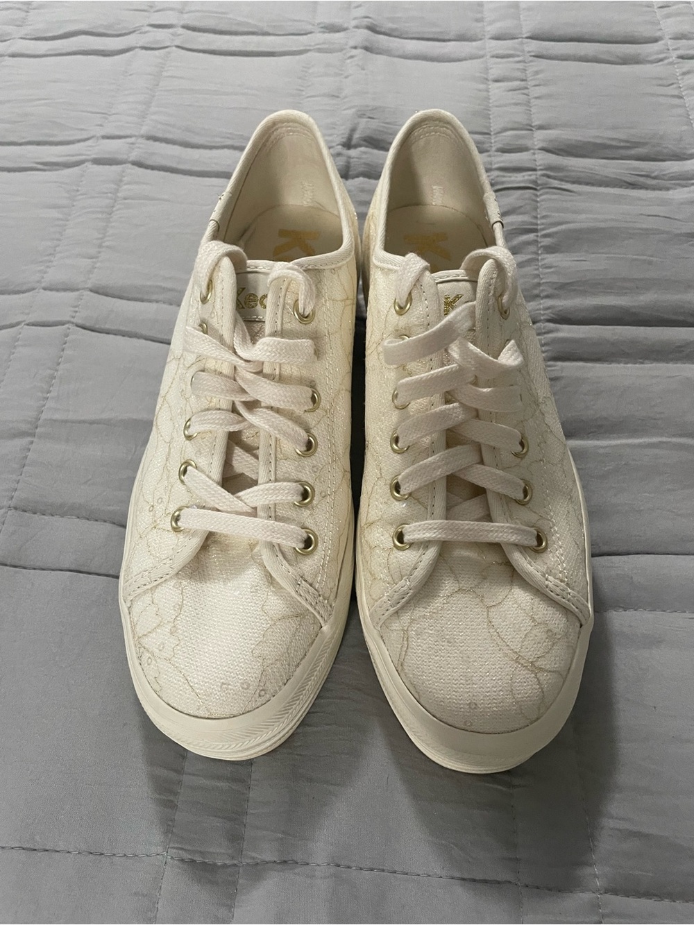 Keds Triple Up Lace Celebrations Platform Sneakers Cream White